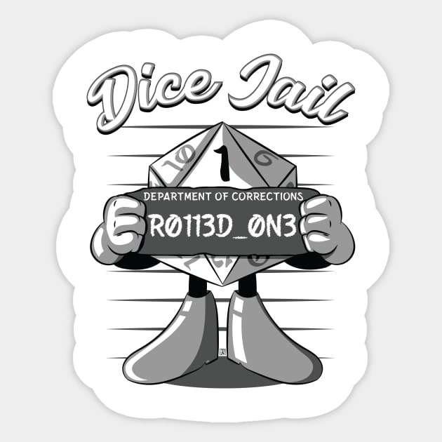 D20 Mugshot Sticker by BarkalotDesigns